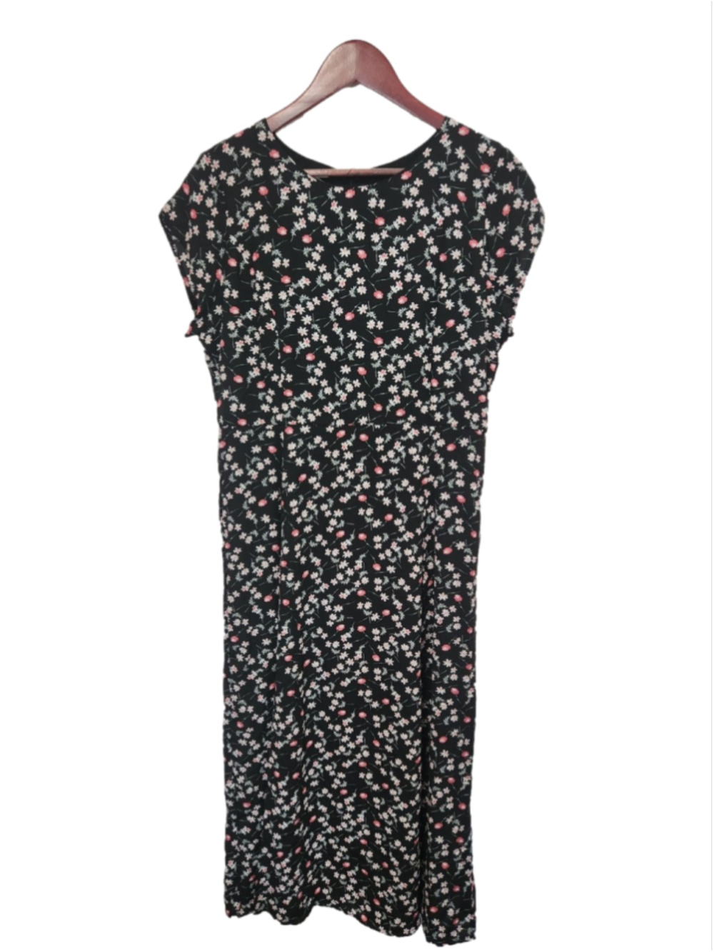Hayden Floral Midi Dress Black Pink Size L
